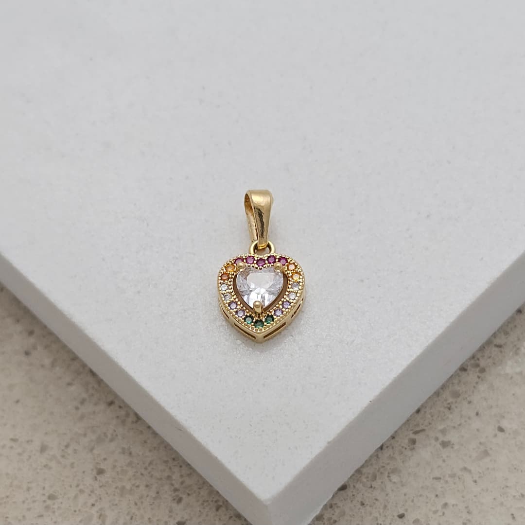 DIJE CORAZON MICROCIRCON CENTRO PIEDRA