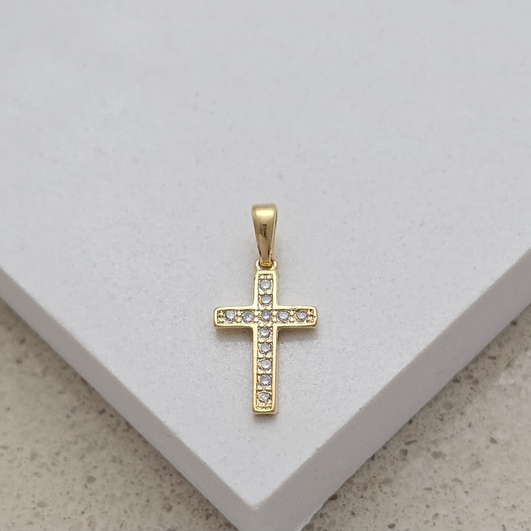 DIJE CRUZ CIRCON 11X24MM