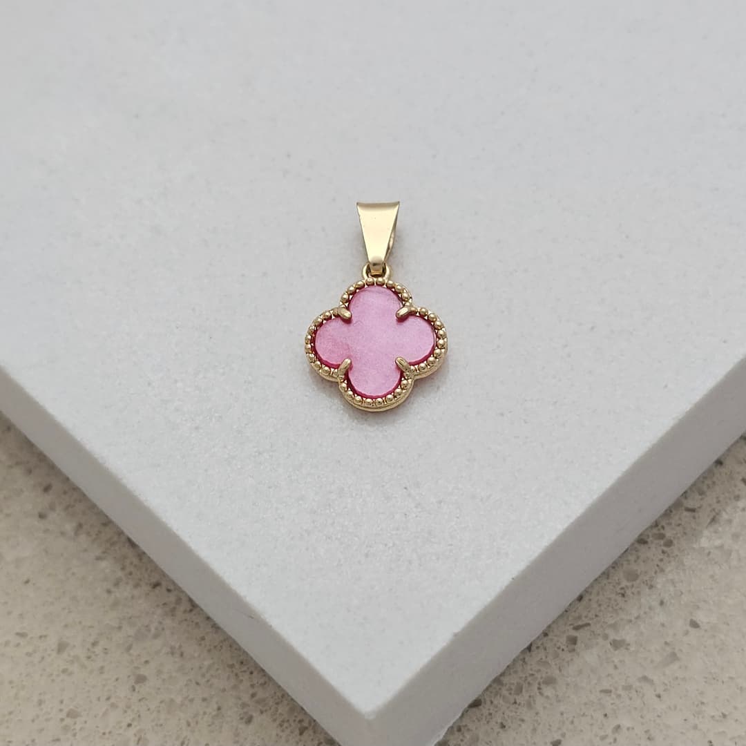 DIJE VAN CLEEF ROSADO PEQUEÑO