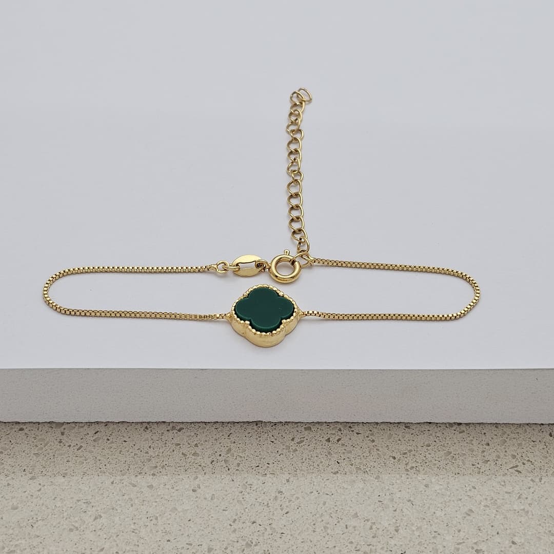 PULSERA VENECIANA 17CM + EXT 5.5CM TREBOL X1 12MM