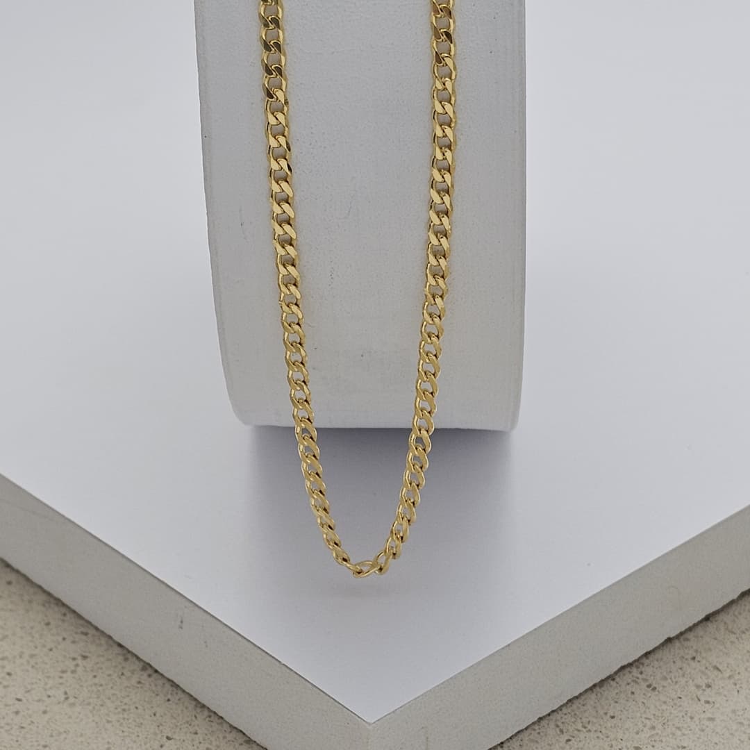CADENA CUBANA DIAMANTADA 4MM 50 CM