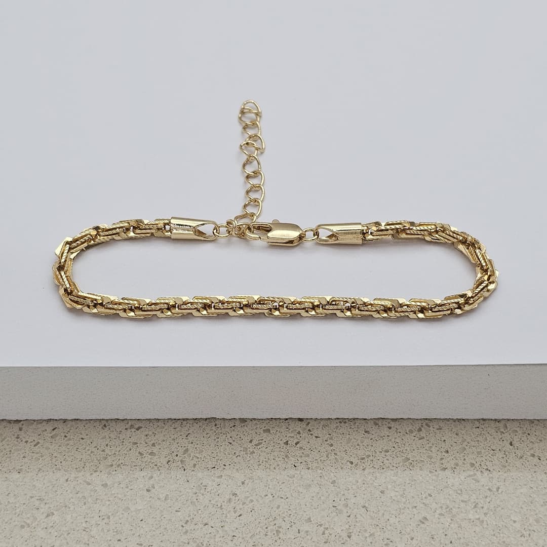 PULSERA ESLABON TUBULAR ESPIRAL 17CM+5CM EXTENSOR